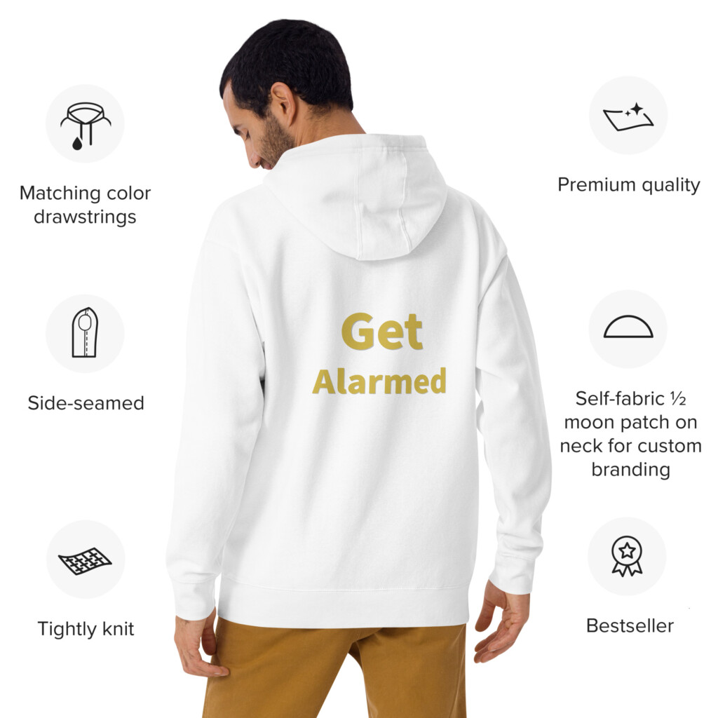 Get Alarmed Heritage Hoodie II - White, 2XL