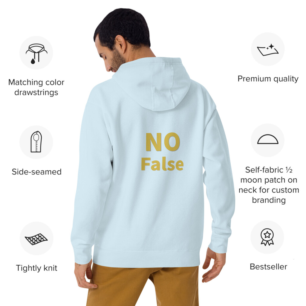 No False Heritage Hoodie II - Sky Blue, 2XL