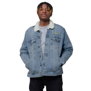 alarming.com Sherpa Denim Jacket - 2XL, Light Denim