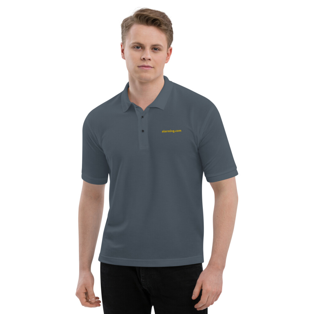 alarming.com Embroidered Polo - 5XL, Steel Grey