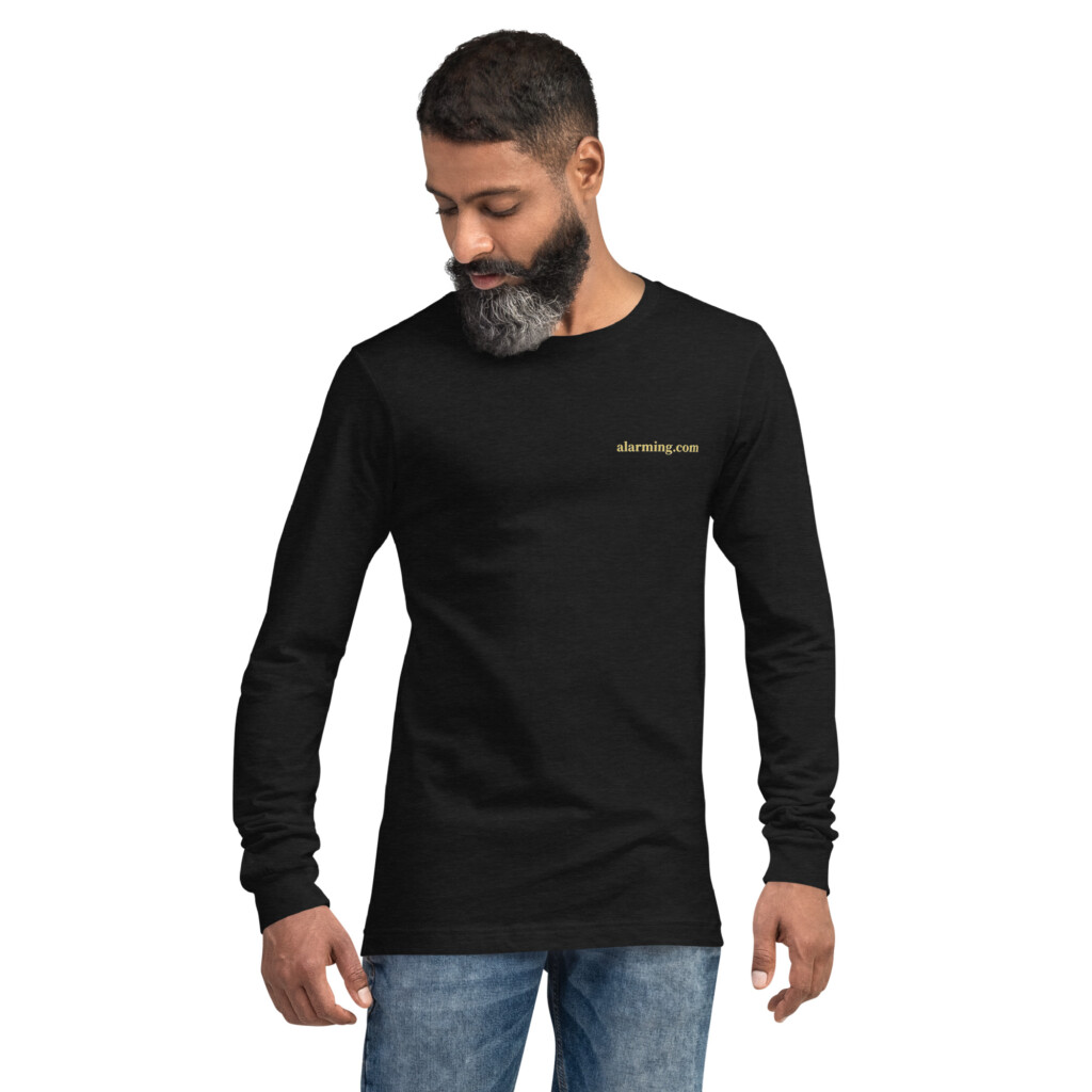 alarming.com Long Sleeve Tee - 2XL, Black Heather