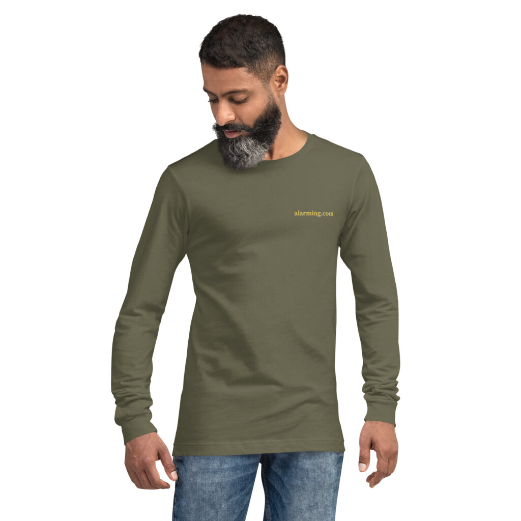 alarming.com Long Sleeve Tee - 2XL, Military Green
