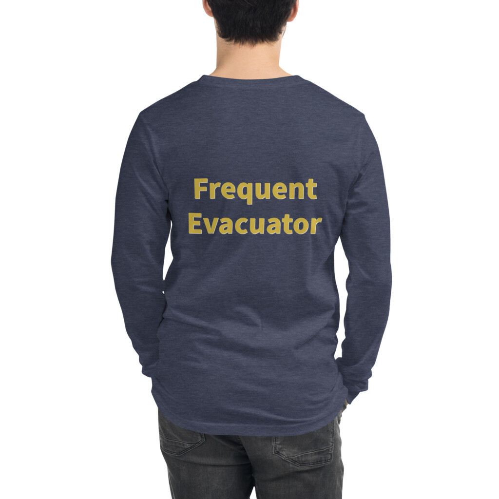 Frequent Evacuator Long Sleeve Tee II - Heather Navy, 2XL
