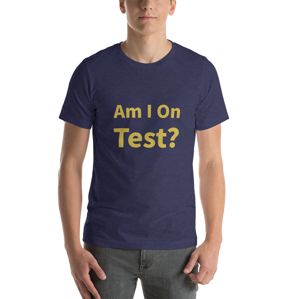 Am I On Test Cotton Tee I - Heather Midnight Navy, 2XL