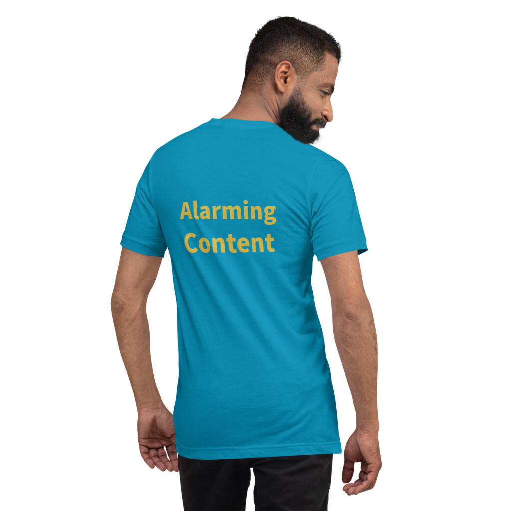 Alarming Content Cotton Tee II - Aqua, 2XL