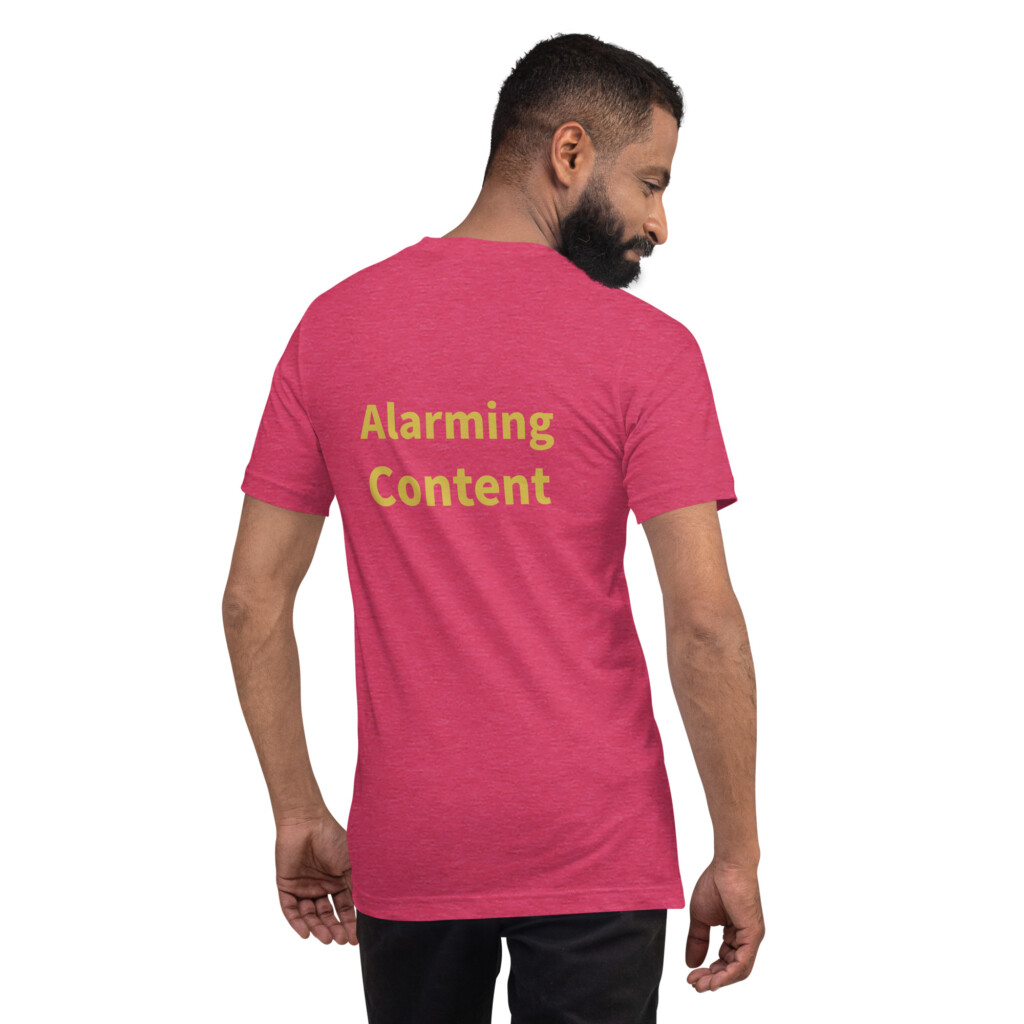 Alarming Content Cotton Tee II - Heather Raspberry, 2XL