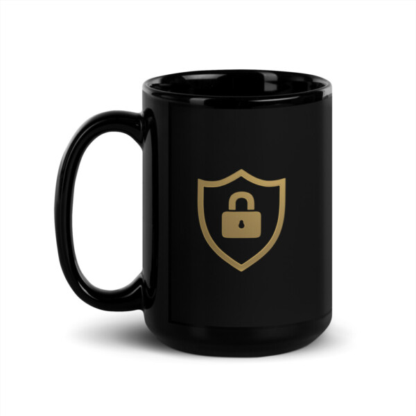 Security Symbol Black Glossy Mug