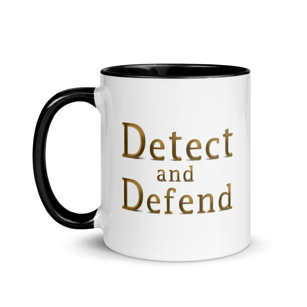 Detect and Defend Colorful Mug - Black