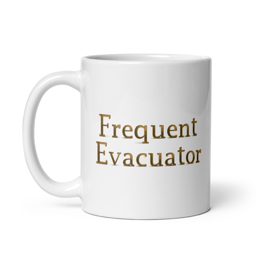 Frequent Evacuator White Glossy Mug - 11oz