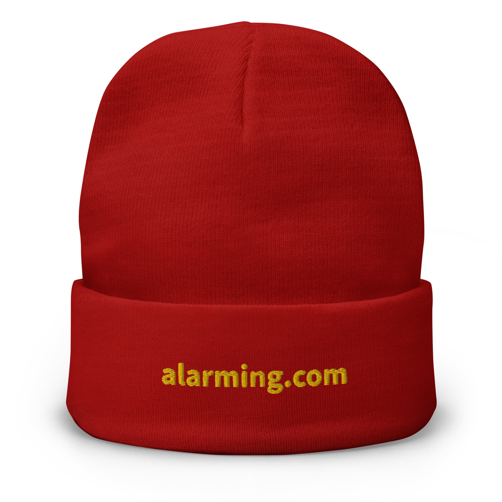 My Job is Alarming Embroidered Beanie - Red