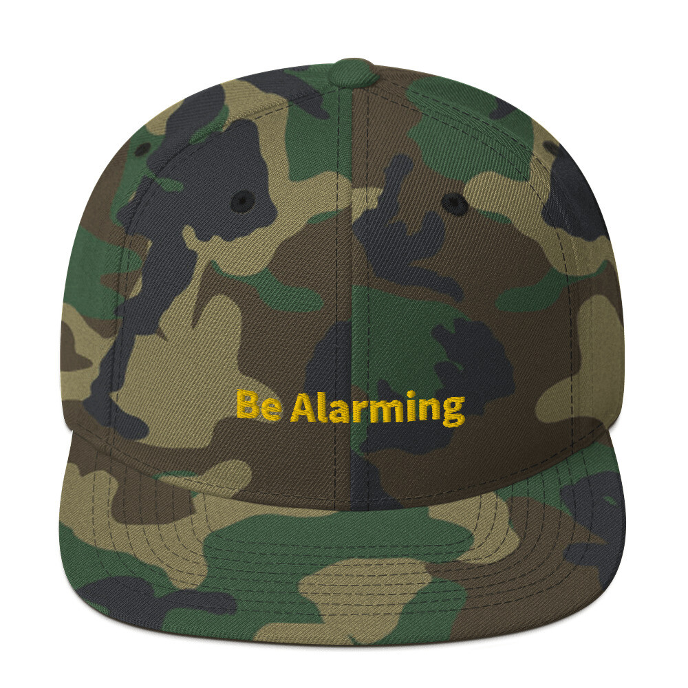 Be Alarming Snapback Cap - Green Camo