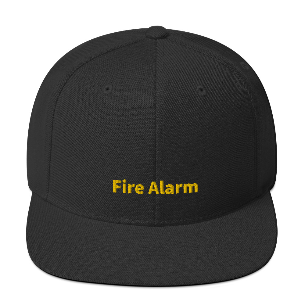 Fire Alarm Snapback Cap - Black