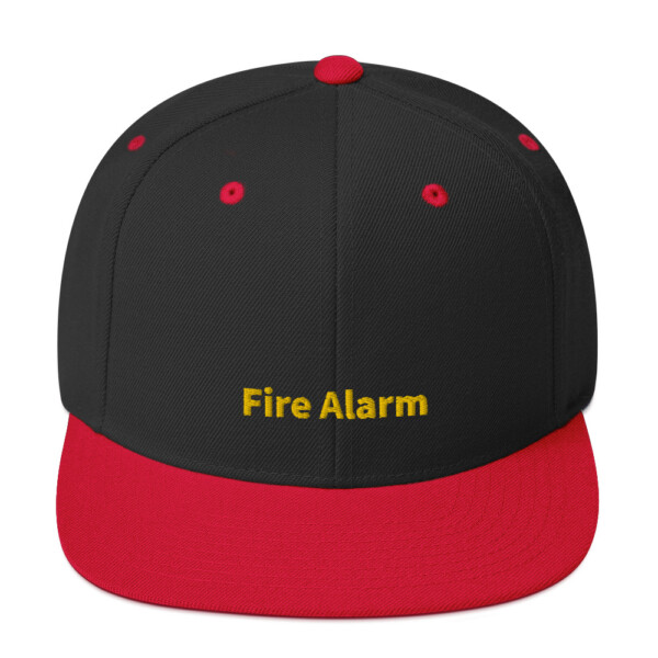Fire Alarm Snapback Cap - Black/ Red
