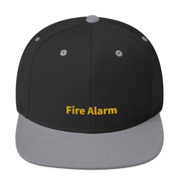 Fire Alarm Snapback Cap - Black/ Silver