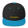Fire Alarm Snapback Cap - Black/ Teal