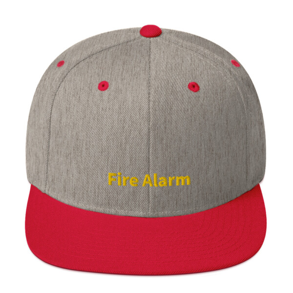 Fire Alarm Snapback Cap - Heather Grey/ Red
