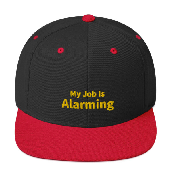 My Job Is Alarming Snapback Cap - Black/ Red