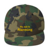 My Job Is Alarming Snapback Cap - Green Camo