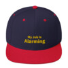 My Job Is Alarming Snapback Cap - Navy/ Red