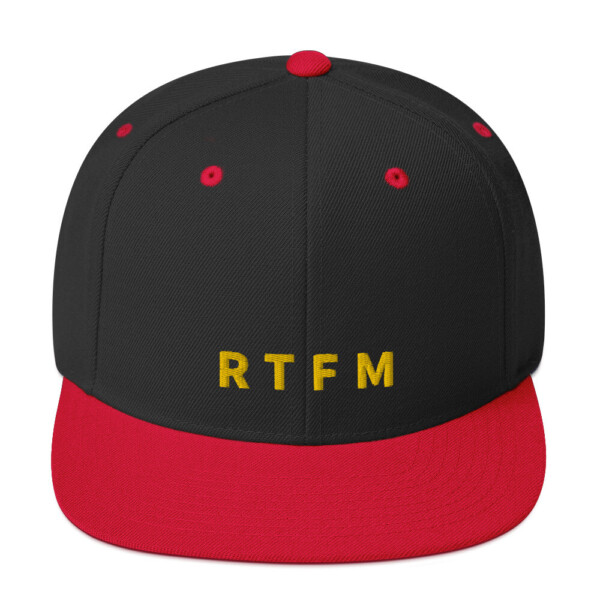 RTFM Snapback Cap - Black/ Red