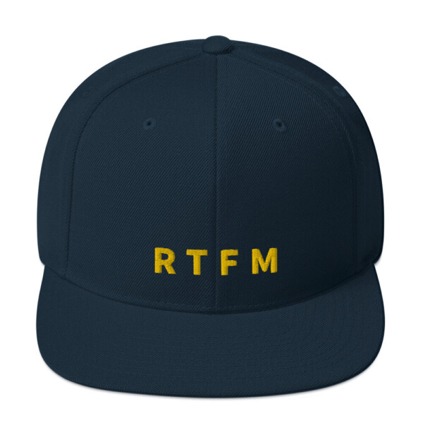 RTFM Snapback Cap - Dark Navy