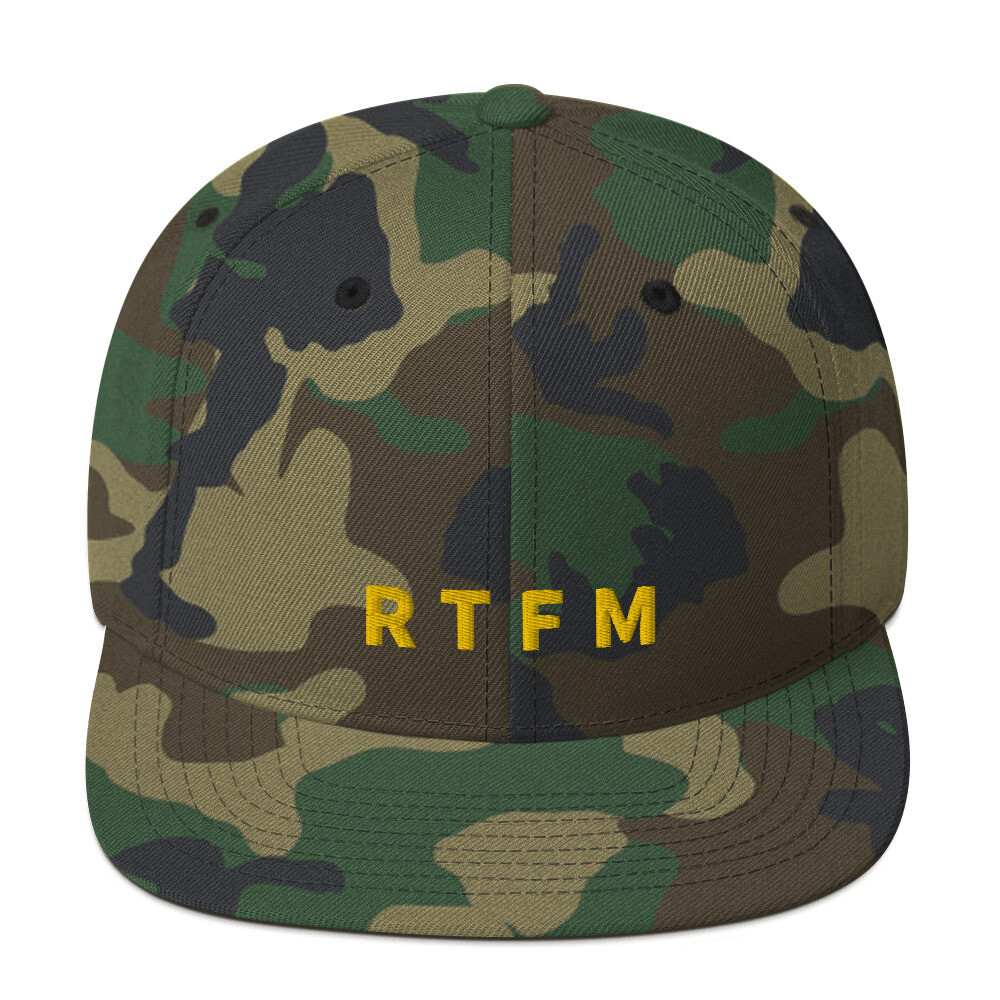 RTFM Snapback Cap - Green Camo