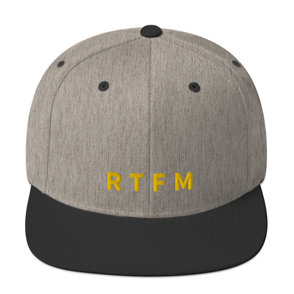 RTFM Snapback Cap - Heather/Black