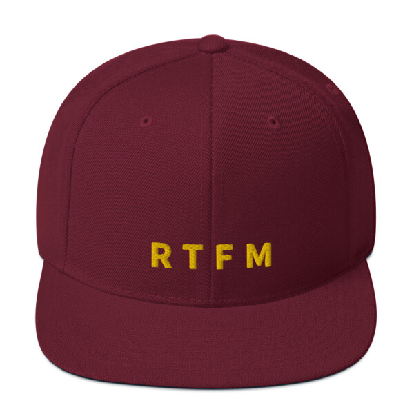 RTFM Snapback Cap - Maroon