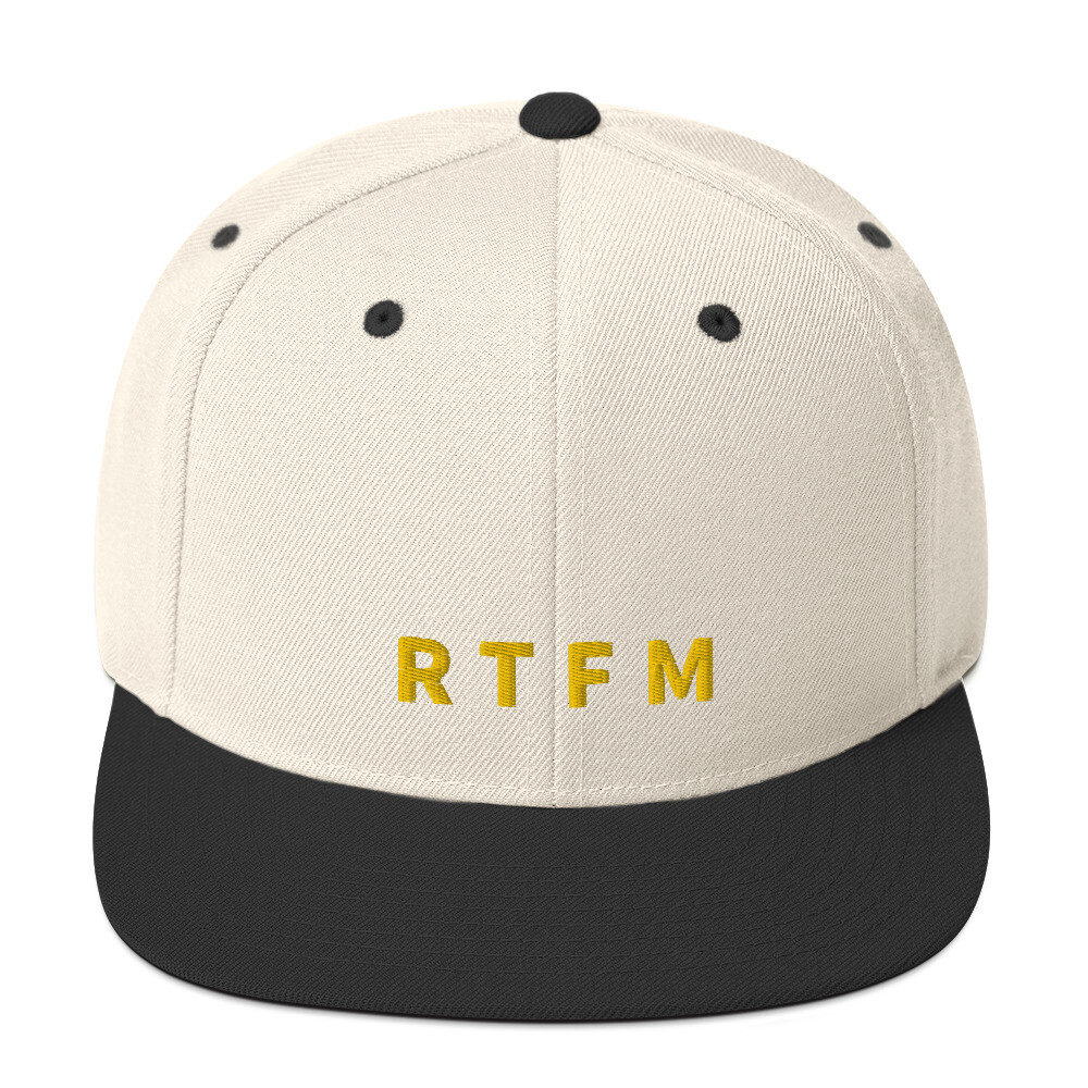 RTFM Snapback Cap - Natural/ Black