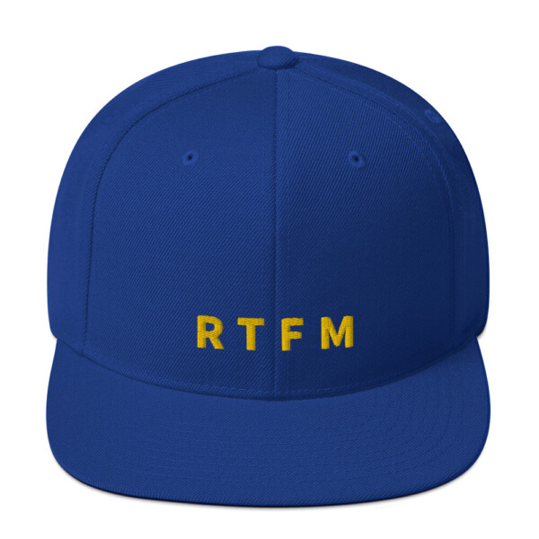 RTFM Snapback Cap - Royal Blue