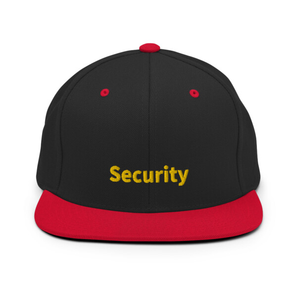 Security Snapback Cap - Black/ Red