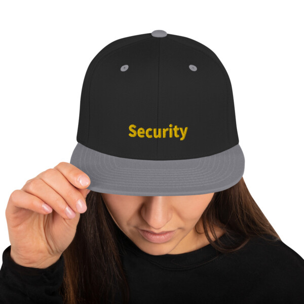 Security Snapback Cap - Black/ Silver