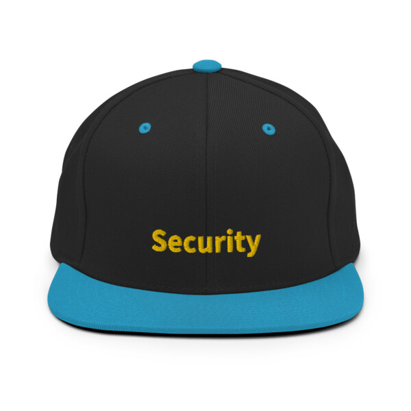 Security Snapback Cap - Black/ Teal