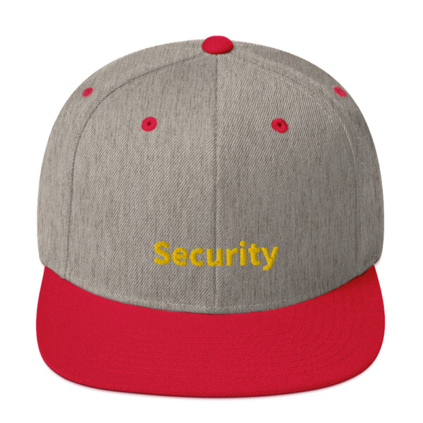 Security Snapback Cap - Heather Grey/ Red